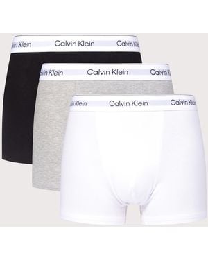 Calvin Klein 3 Pack Relaxed Fit Trunks - White