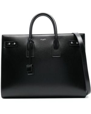 Saint Laurent Logo-Debossed Tote Bag - Black