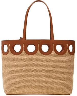 Ferragamo Tote Bag Calfskin & Raffia - Brown