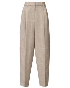 Fabiana Filippi Pleated Check-Pattern Trousers - Natural