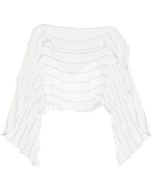 Bondi Born Striped Ruffled Top - White