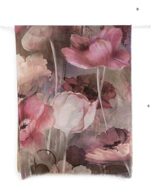 D'Aniello Floral-Print Frayed-Edge Scarf - Pink