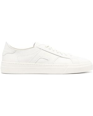Santoni Logo-Print Leather Trainers - White
