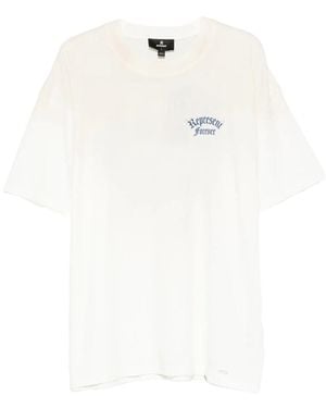 Represent Duality Logo-Print Distressed Cotton T-Shirt - White