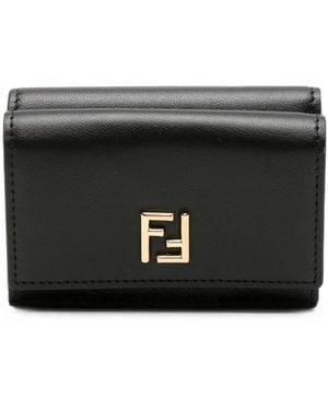 Fendi Ff Mini Trifold Wallet - Black