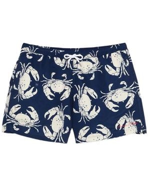 Maison Labiche Crab-Print Swim Shorts - Blue