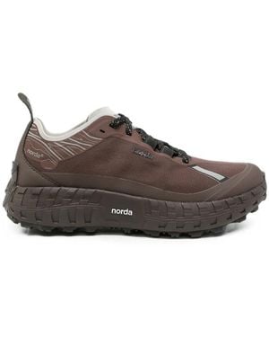 Norda 001A Logo-Print Paneled Sneakers - Brown