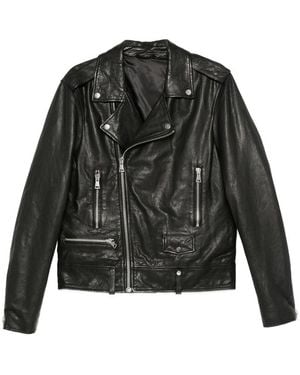 Eraldo Zip-Up Biker Jacket - Black