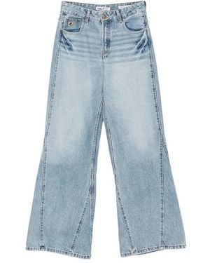 Lois Seam-Detail Flared Jeans - Blue