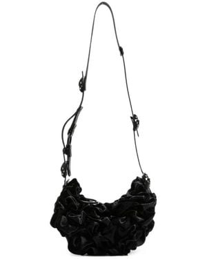 Innerraum Ruffled Velvet Tote Bag - Black