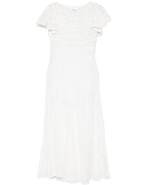 GIMAGUAS Mary Ruffled Midi Dress - White