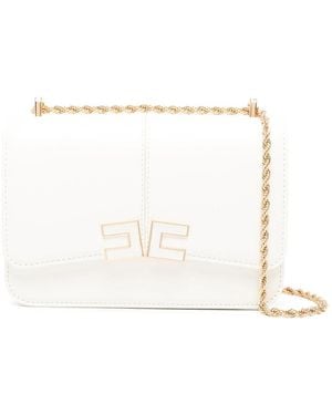 Elisabetta Franchi Logo Chain Mini Bag - White