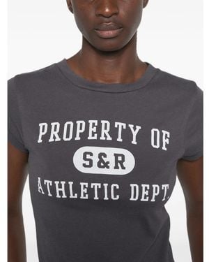 Sporty & Rich Logo-Print T-Shirt - Grey