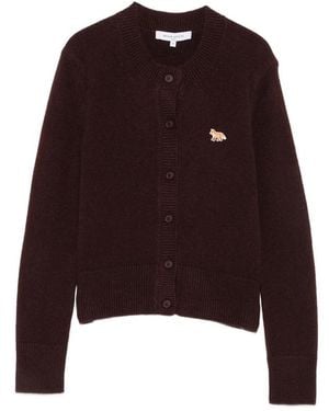 Maison Kitsuné Logo-Patch Cardigan - Purple