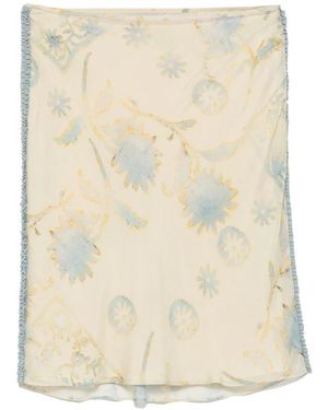 SIR. Cecile Floral-Print Mini Skirt - Natural