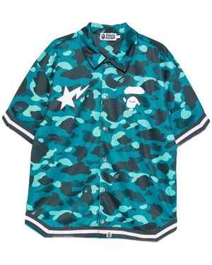 A Bathing Ape Short-Sleeve Shirt Camouflage - Blue