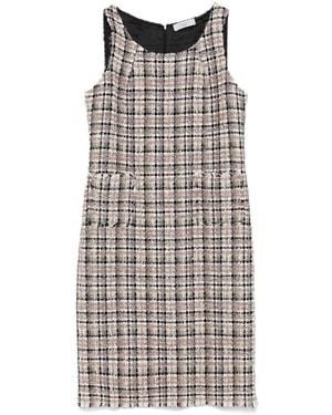 Charlott Tweed Midi Dress - Gray
