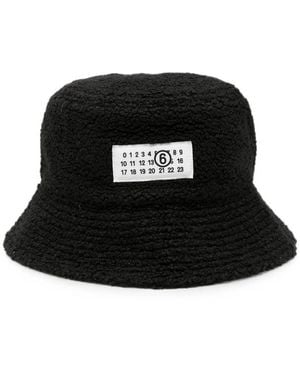 MM6 by Maison Margiela Patch-Detail Bucket Hat - Black