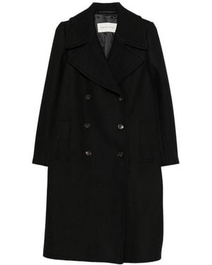 Dries Van Noten Double-Breasted Button-Belted Coat - Black