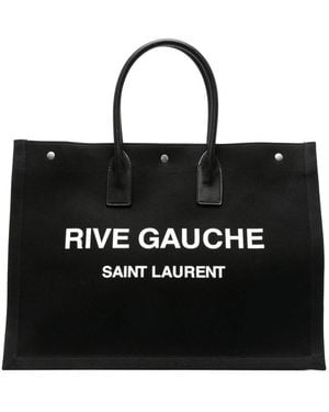 Saint Laurent Large Rive Gauche Tote Bag - Black