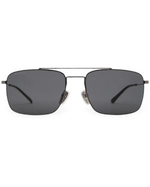 Gucci Rectangle-Frame Sunglasses - Gray