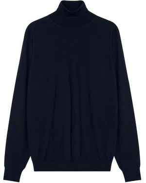 Drumohr Roll-Neck Wool Sweater - Blue