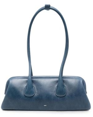 OSOI Mini Boat Wide Leather Shoulder Bag - Blue