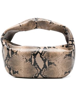 KHAITE Medium Olivia Snake-Effect Tote Bag - Metallic