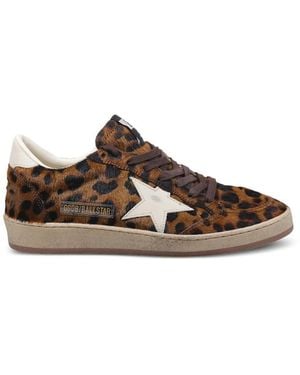 Golden Goose Ball Star Leopard-Print Trainers - Brown