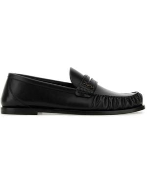 Saint Laurent Leather Loafers - Black