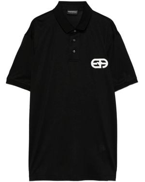 Emporio Armani Eagle-Logo Polo Shirt - Black
