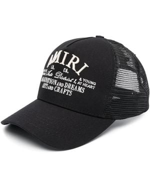 Amiri Logo-Embroidered Cotton Cap - Black
