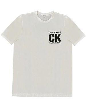 Calvin Klein Round Neck T-Shirt With Short Sleeves - White