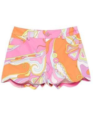 PUCCI Iride-Print Scalloped Shorts - Pink
