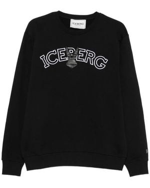 Iceberg Logo-Embroidered Sweatshirt - Black