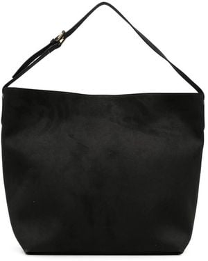 THEMOIRÈ Zoe Suede-Effect Shoulder Bag - Black