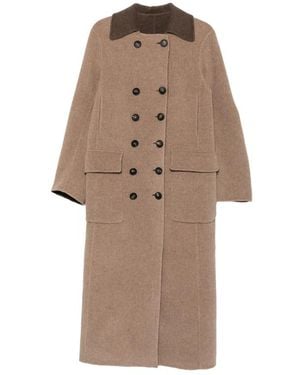 The Seafarer Double-Breasted Longline Coat - Brown
