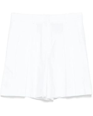 Theory Pleat-Detailed Shorts - White