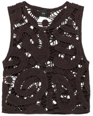 Pinko Top Crochet Detail - Black