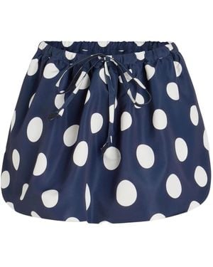 Patou Puffy Faille Mini Skirt - Blue