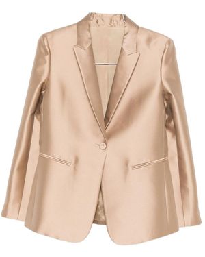 Alberta Ferretti Buttoned Peak-Lapel Jacket - Natural