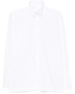 Thelatest Edith High-Neck Long-Sleeve Shirt - White