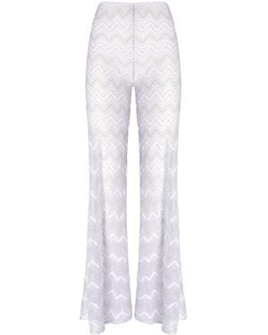 Missoni Zigzag Lamé Trousers - White