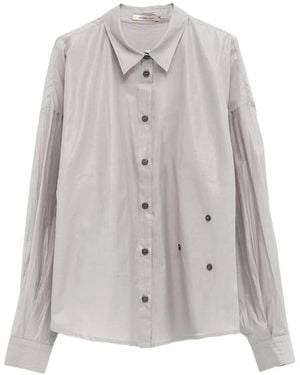 Paloma Wool Donald Pleated-Sleeve Button-Detail Shirt - Gray