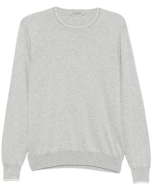 Fileria Trimmed Knitted Jumper - Grey