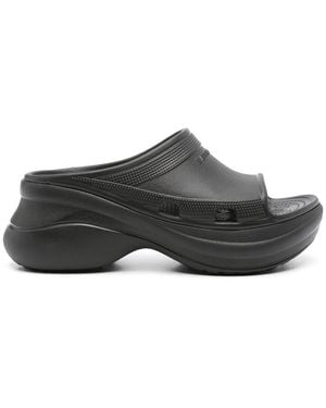 Balenciaga X Crocs 50Mm Logo-Embossed Slides - Black