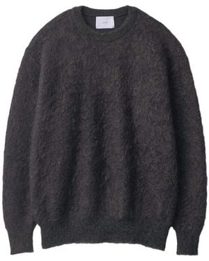 Ssstein Jacquard-Knit Brushed Jumper - Blue