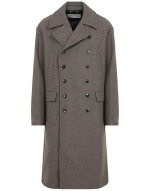 Dries Van Noten Double-Breasted Wool Coat - Gray