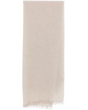 D'Aniello Fringed Metallic Scarf - White