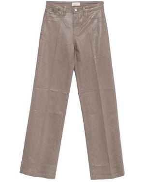 L'Agence Cçayton Coated Wide-Leg Jeans - Grey